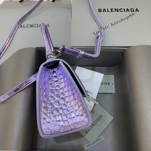 Balenciaga專櫃新款mini號手提肩背女包原單沙漏包 巴黎世家星紫色沙漏包 fyj1423